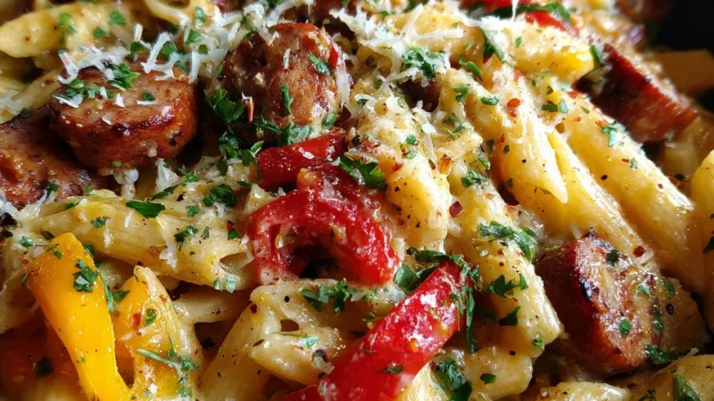 One Pan Smoky Cajun Butter Sausage Penne