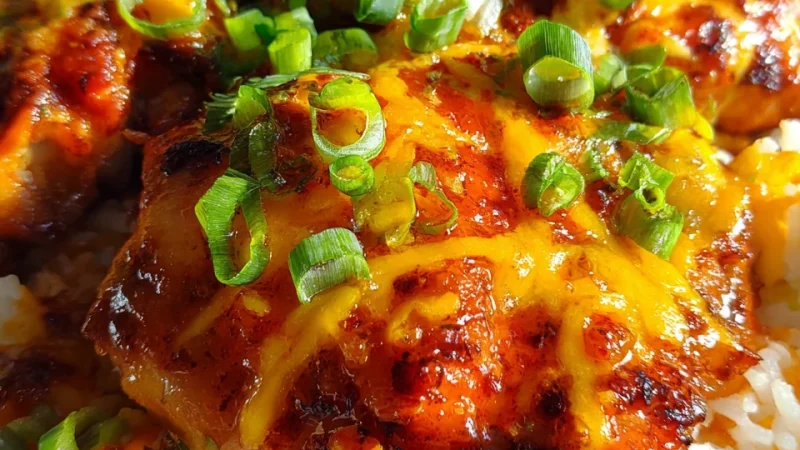 One Pan Sticky Buffalo Ranch Chicken And Rice