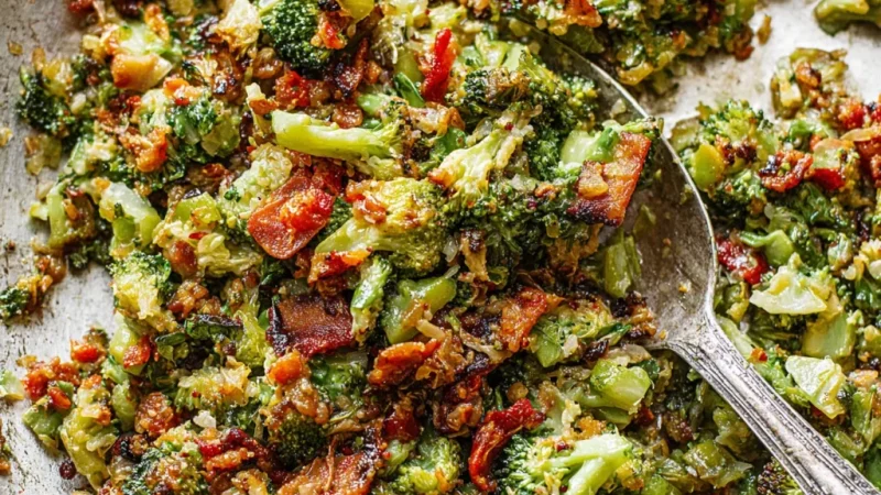 Pan-Fried Garlic Bacon Broccoli
