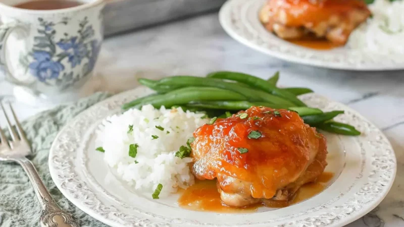 Baked Apricot Chicken Thighs