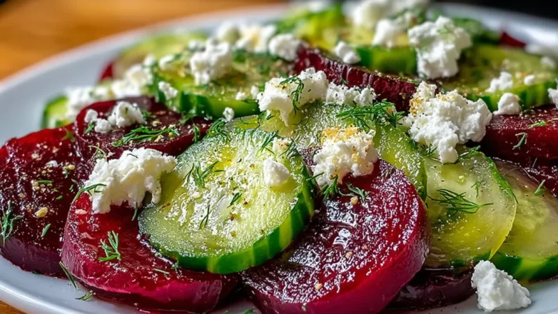 Beet Salad with Feta Cucumber and Dill
