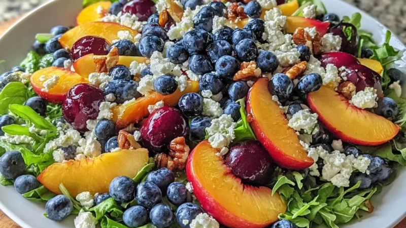 Blueberry Peach Feta Salad