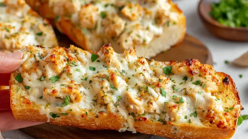 The Viral Chicken Alfredo Garlic Bread 