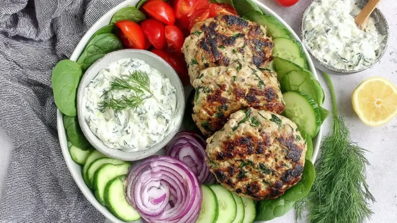 Chicken Burgers with Feta Cheese & Spinach