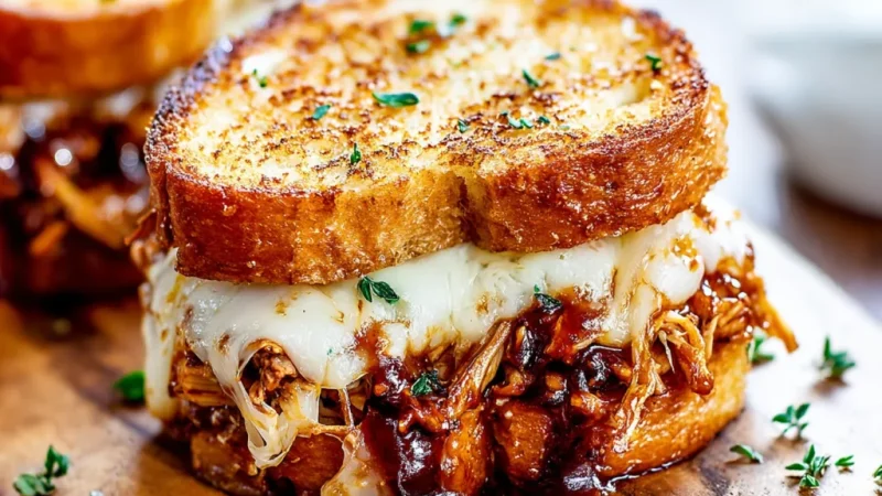 BBQ Chicken Grilled Cheese Sandwiches 