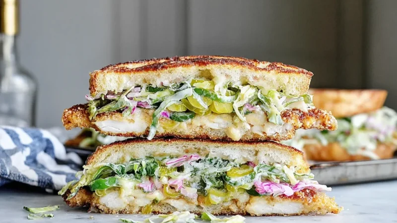 Crispy Chicken Sandwich with Pickled Slaw