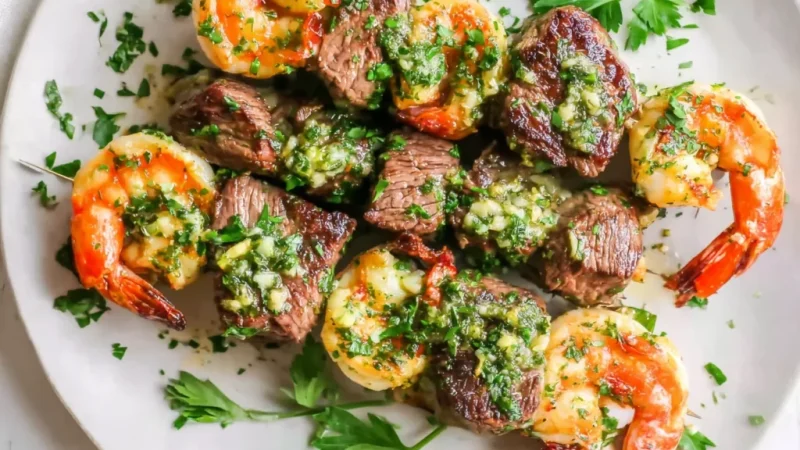 Grilled Steak & Shrimp Kabobs