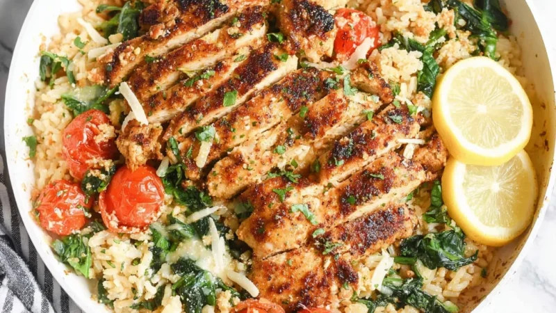 Lemon Garlic Parmesan Chicken & Rice