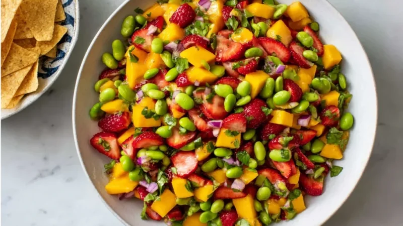 Mango Strawberry Avocado Edamame Salsa