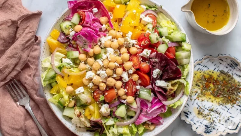 Mediterranean Chopped Salad with Oregano Vinaigrette