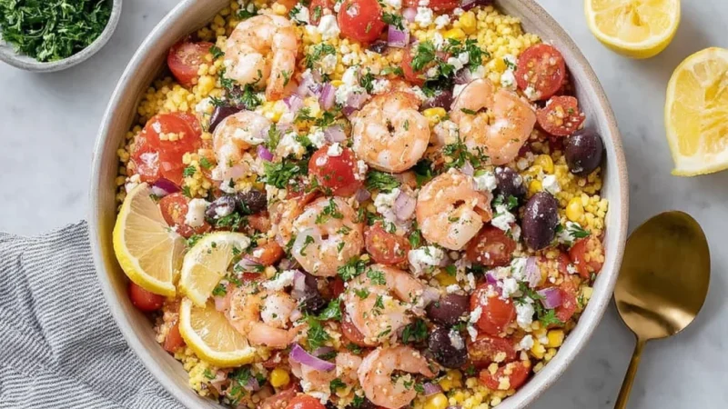Mediterranean Couscous with Shrimp