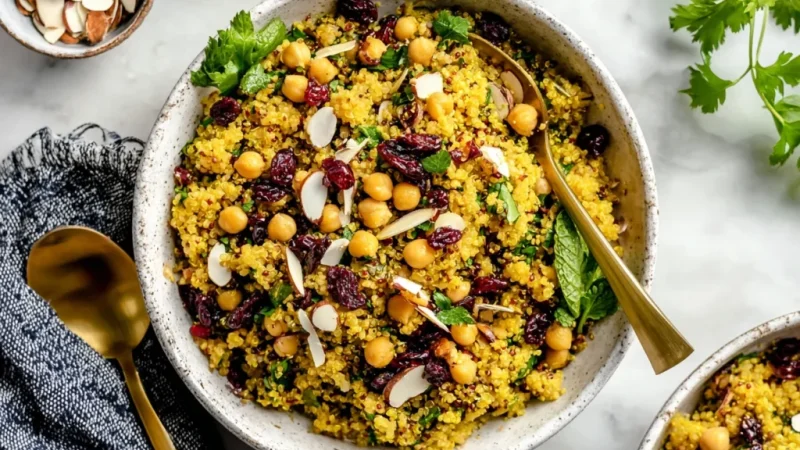 One Pot Moroccan-Inspired Chickpea Quinoa Salad