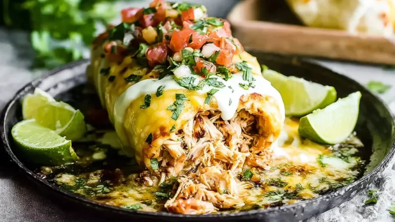 Smothered Honey Lime Chicken Burritos