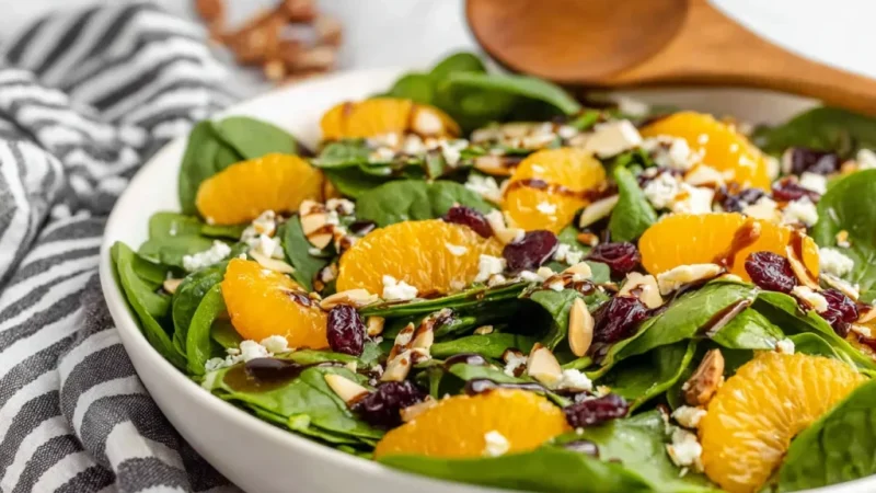 Spinach Mandarin Salad with Honey Balsamic Dressing