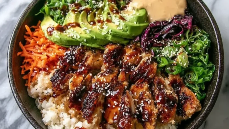 Sticky Chicken Poke Bowls