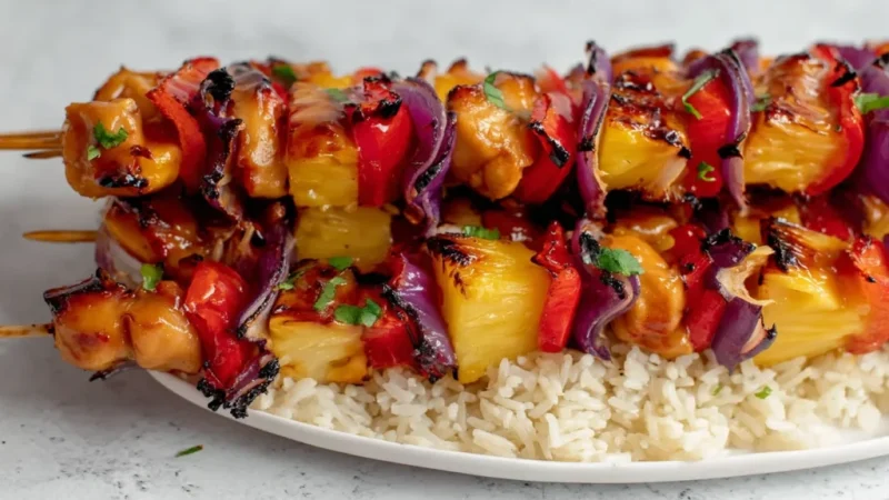 Baked Pineapple Chicken Kabobs