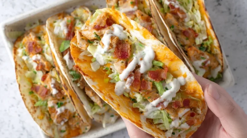 Baked Chicken Bacon Ranch Tacos 
