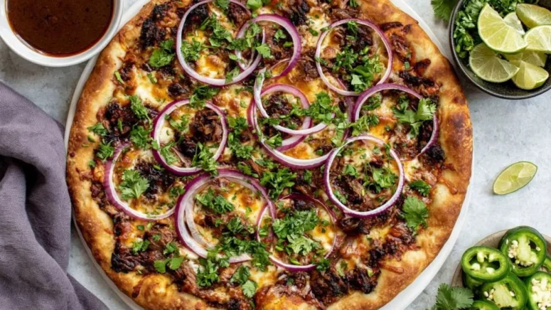 Crispy Oven-Baked Birria Pizza