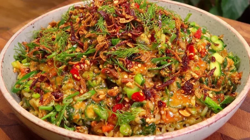 Crispy Rice Salad with Peanut-Chili Dressing