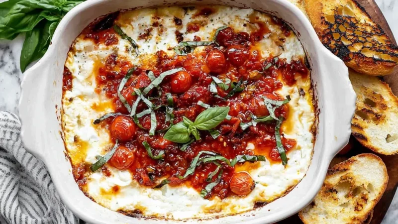 Baked Goat Cheese Bruschetta Dip