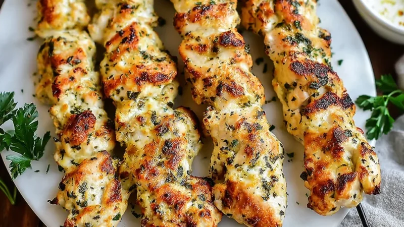 Garlic Parmesan Chicken Kebabs