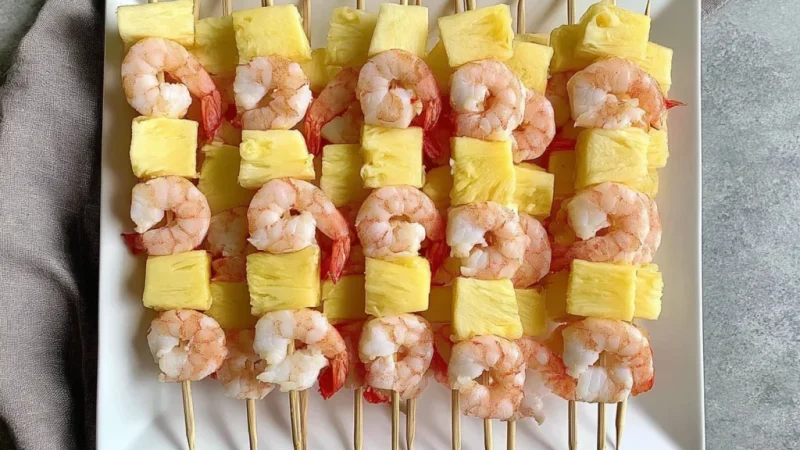 Sweet and Spicy Pineapple Shrimp Skewers