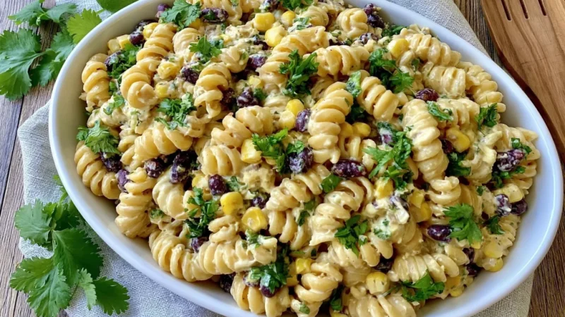 Healthy Black Bean & Corn Pasta Salad