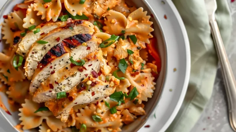 Spicy Chicken Bowtie Pasta