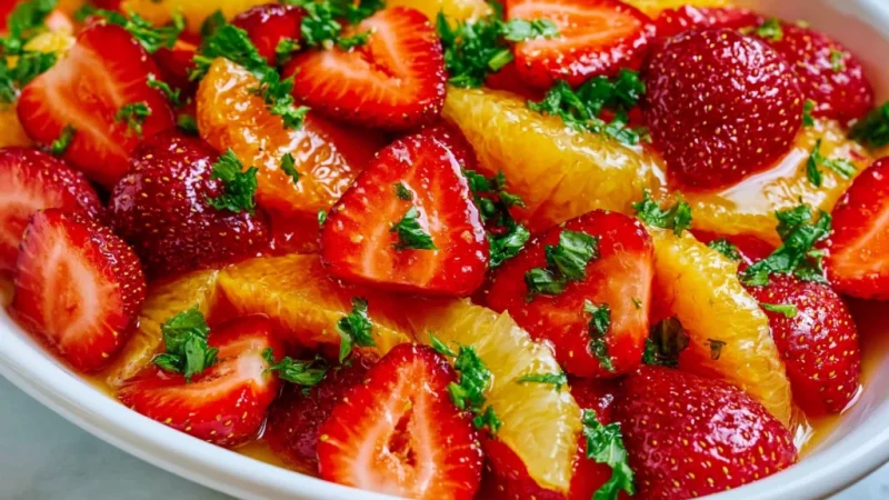Strawberry and Orange Salad with Citrus Syrup