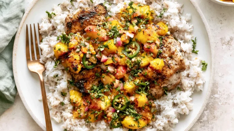 Grilled Jalapeño Peach Chicken
