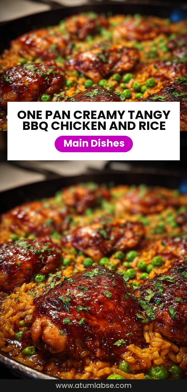One Pan Creamy Tangy BBQ Chicken And Rice