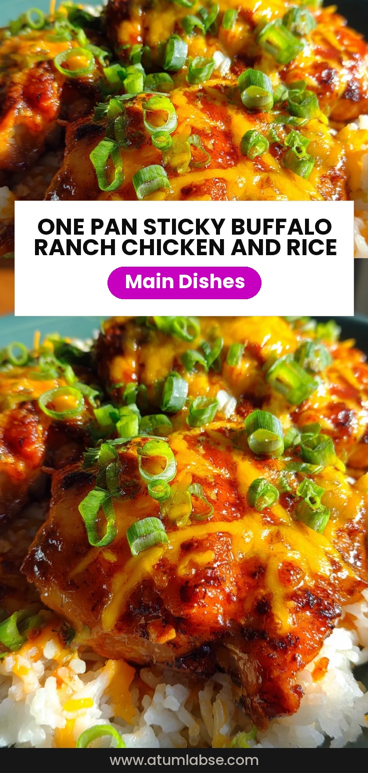 One Pan Sticky Buffalo Ranch Chicken And Rice