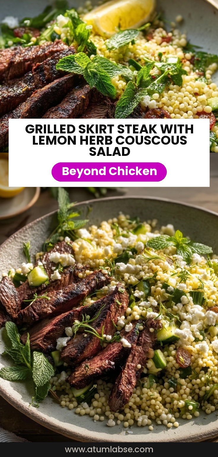 Grilled Skirt Steak with Lemon Herb Couscous Salad