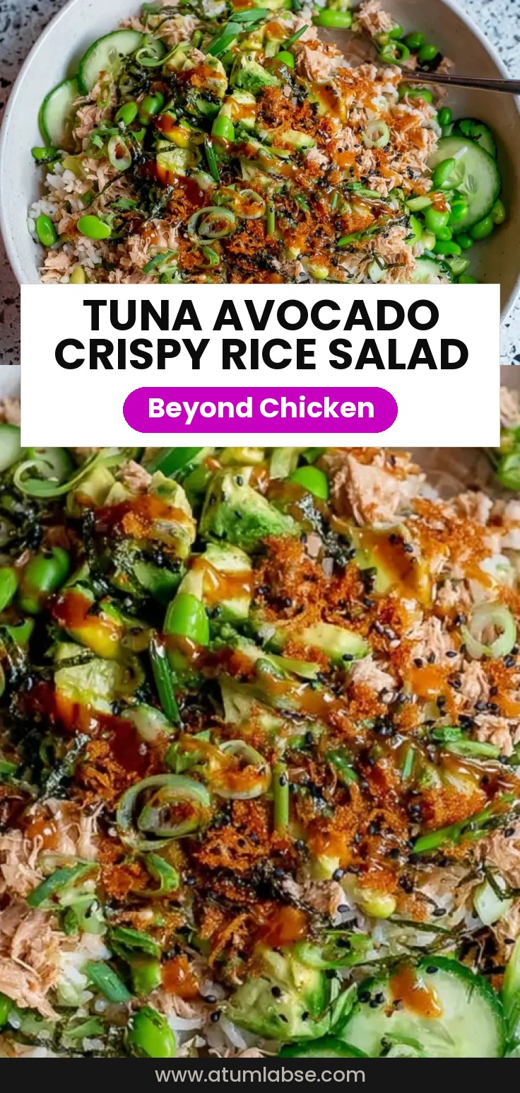 Tuna Avocado Crispy Rice Salad