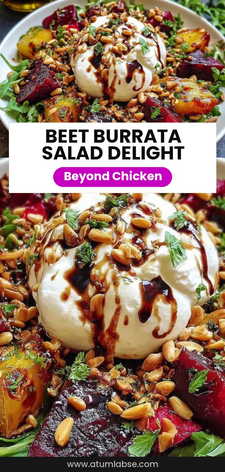 Beet and Burrata Salad with Pine Nuts and Balsamic Dressing