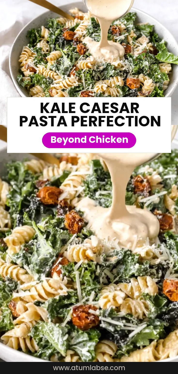 Kale Caesar Pasta Salad