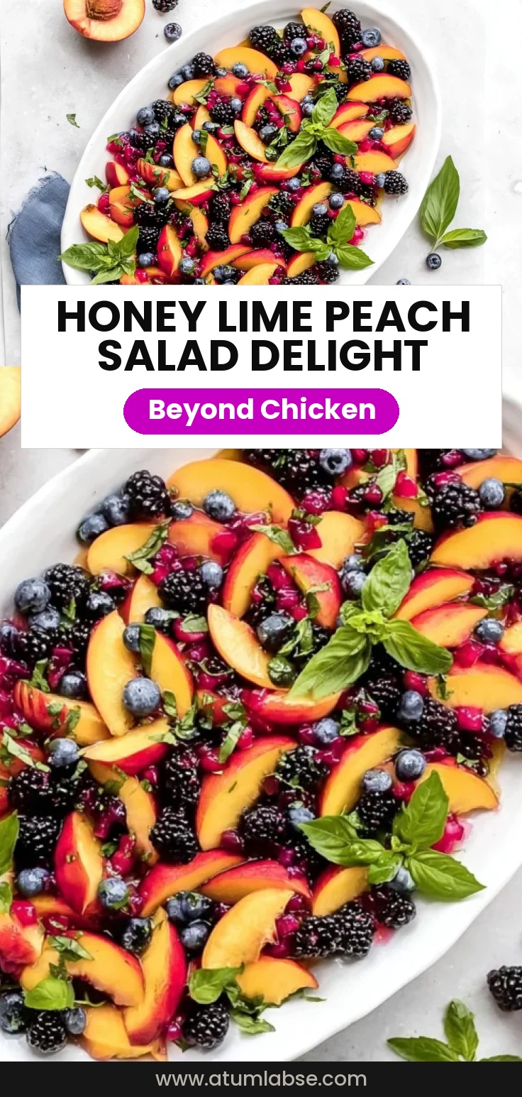 Honey Lime Basil Peach Fruit Salad