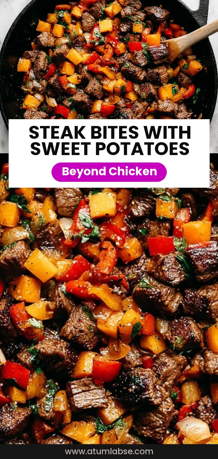 Steak Bites with Sweet Potatoes and Peppers