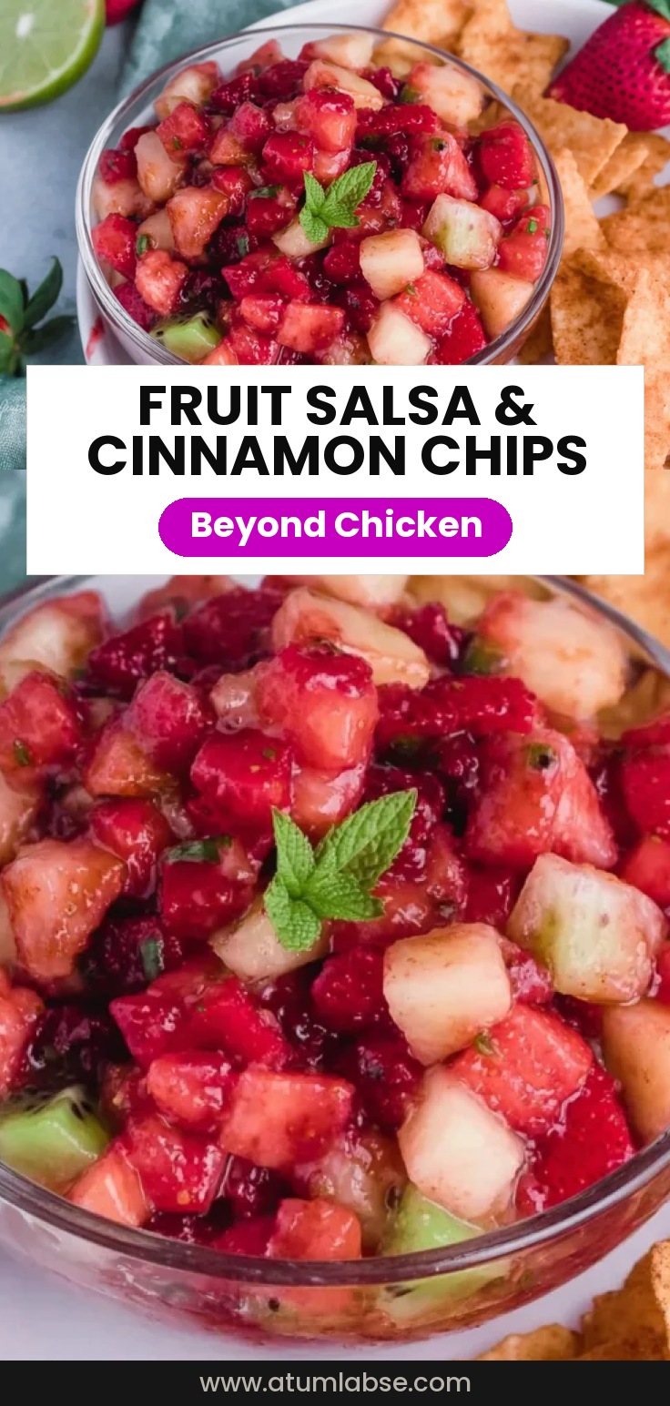 Fruit Salsa with Cinnamon Sugar Tortilla Chips