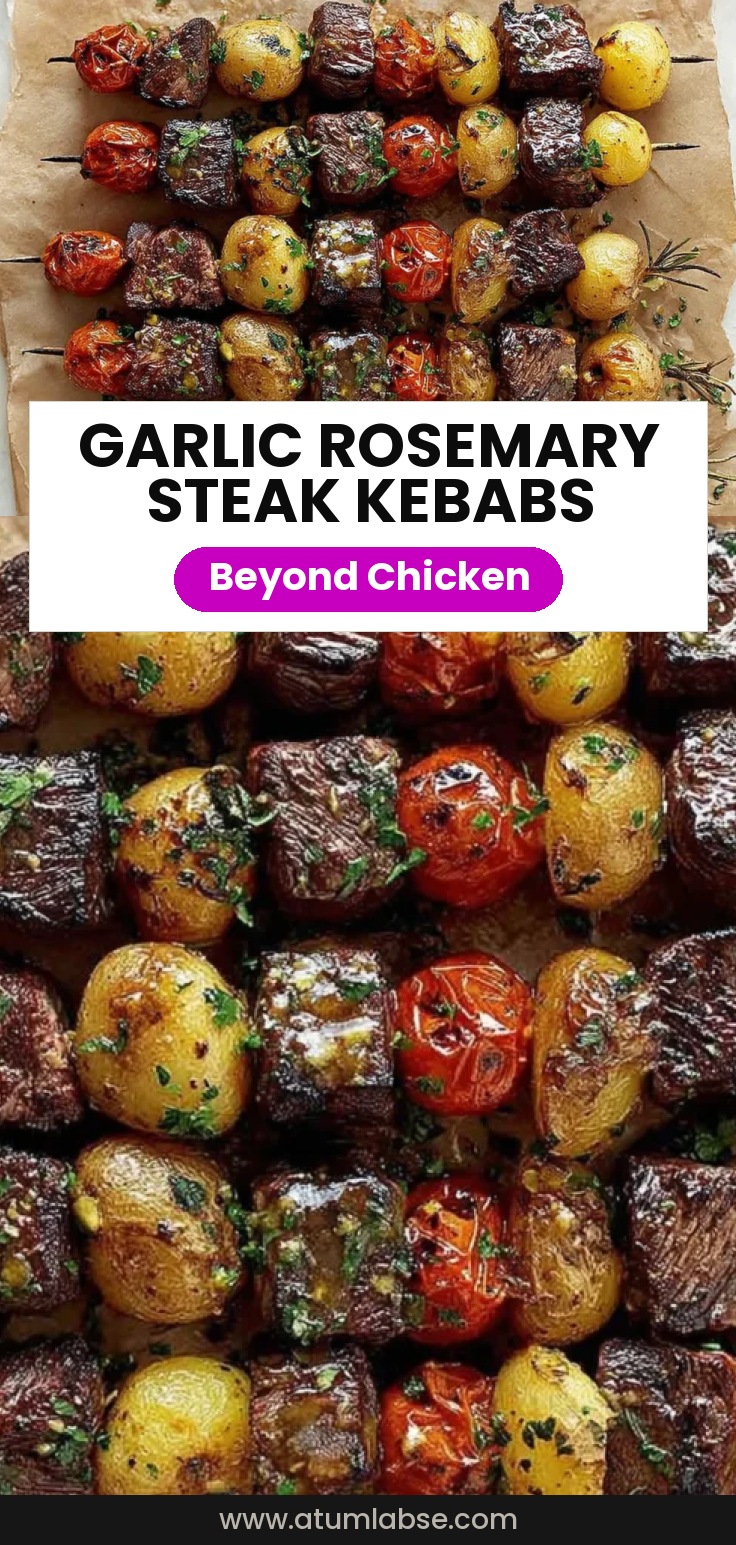 Rosemary Garlic Steak Kebabs