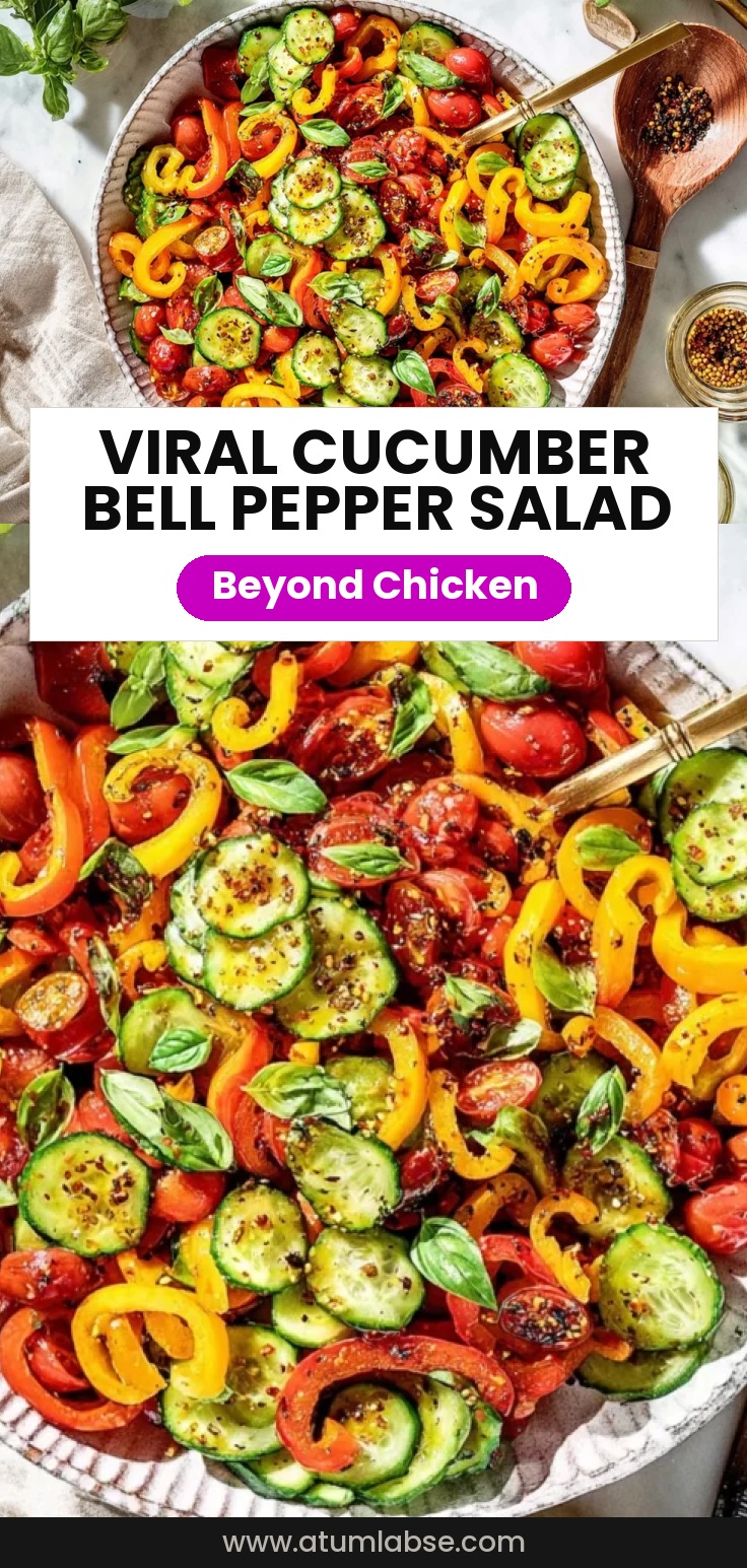 Viral TikTok Cucumber and Bell Pepper Salad