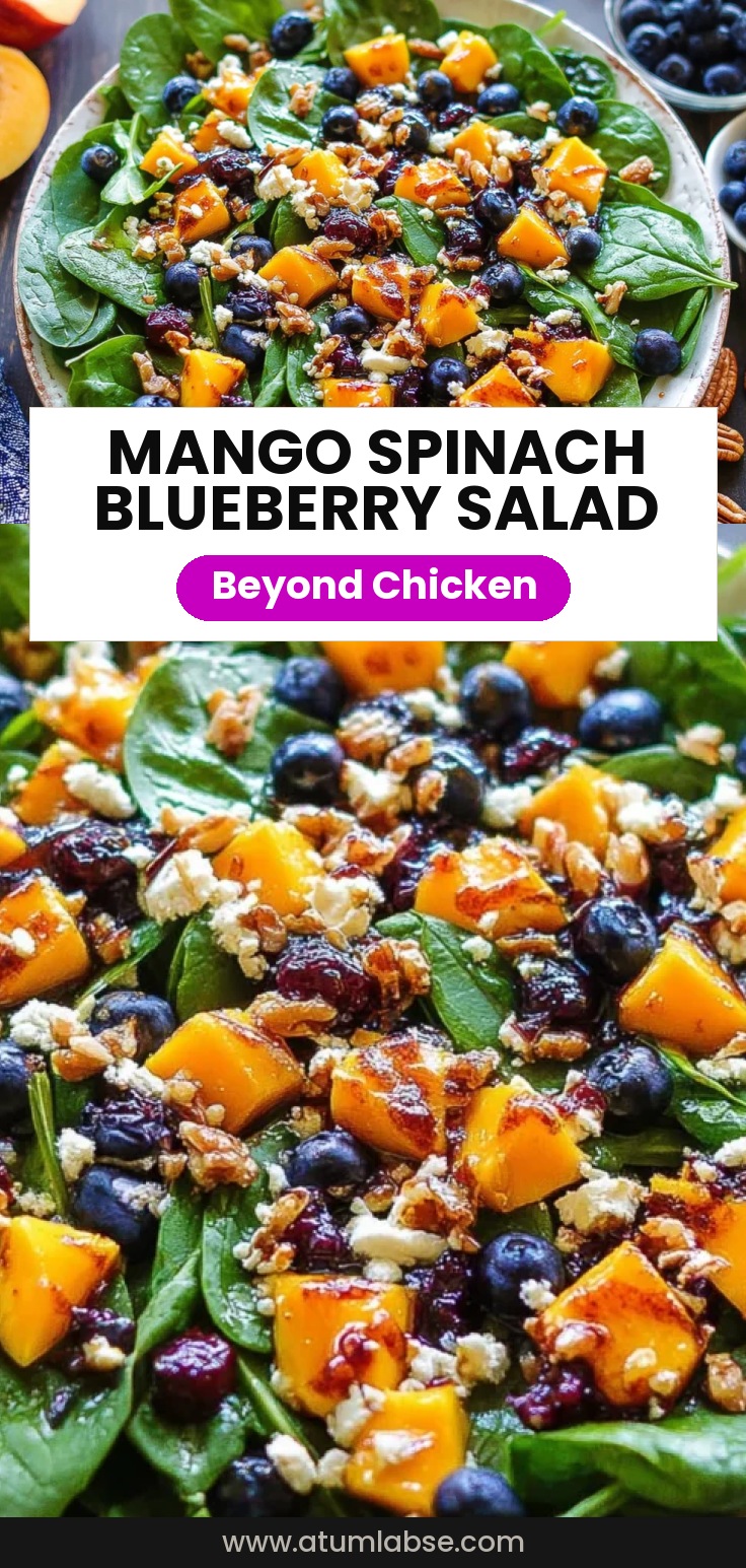 Mango Salad with Spinach and Blueberries