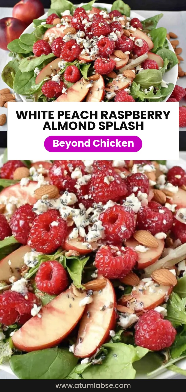 White Peach Raspberry Almond Salad