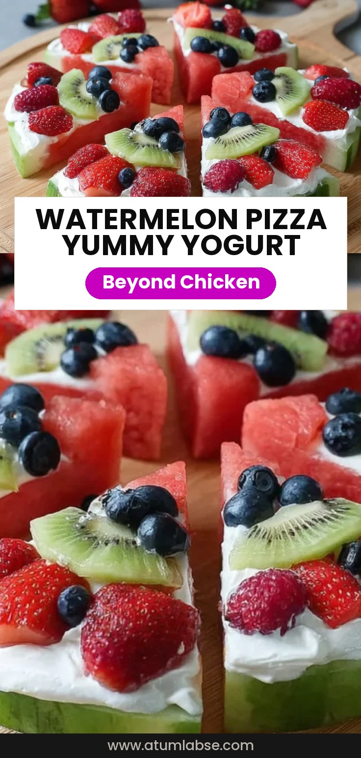 Watermelon Pizza With Creamy Yogurt