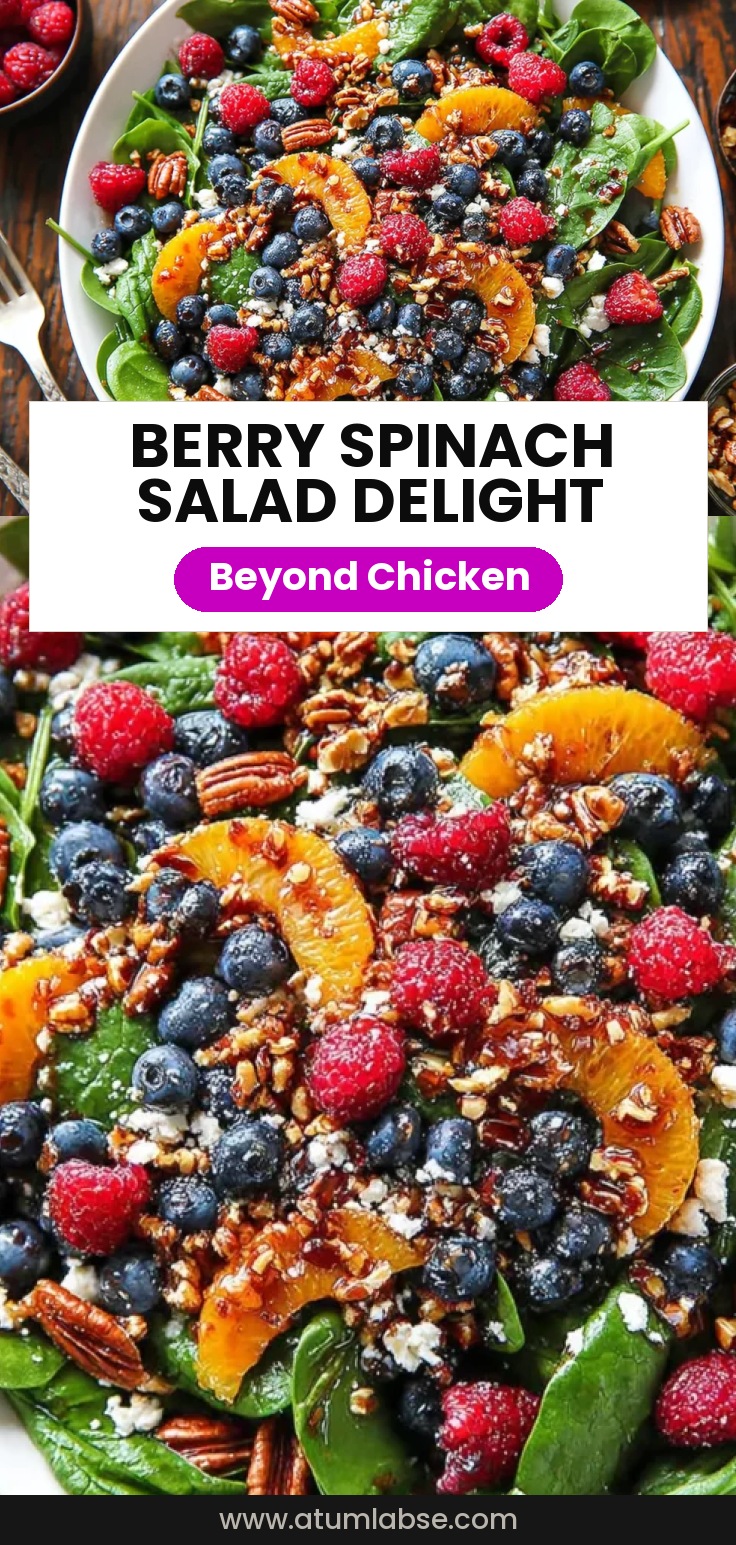 Berry Spinach Salad with Blueberries & Raspberries