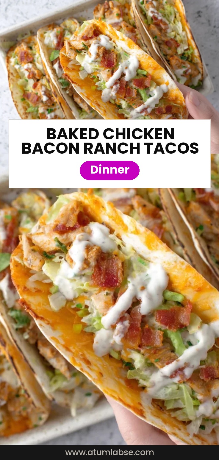 Baked Chicken Bacon Ranch Tacos 