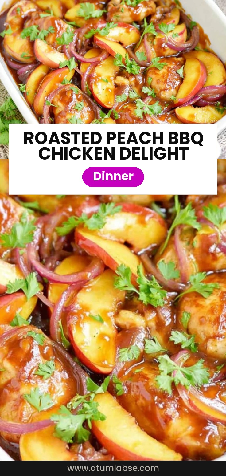 Roasted Peach BBQ Chicken Bake