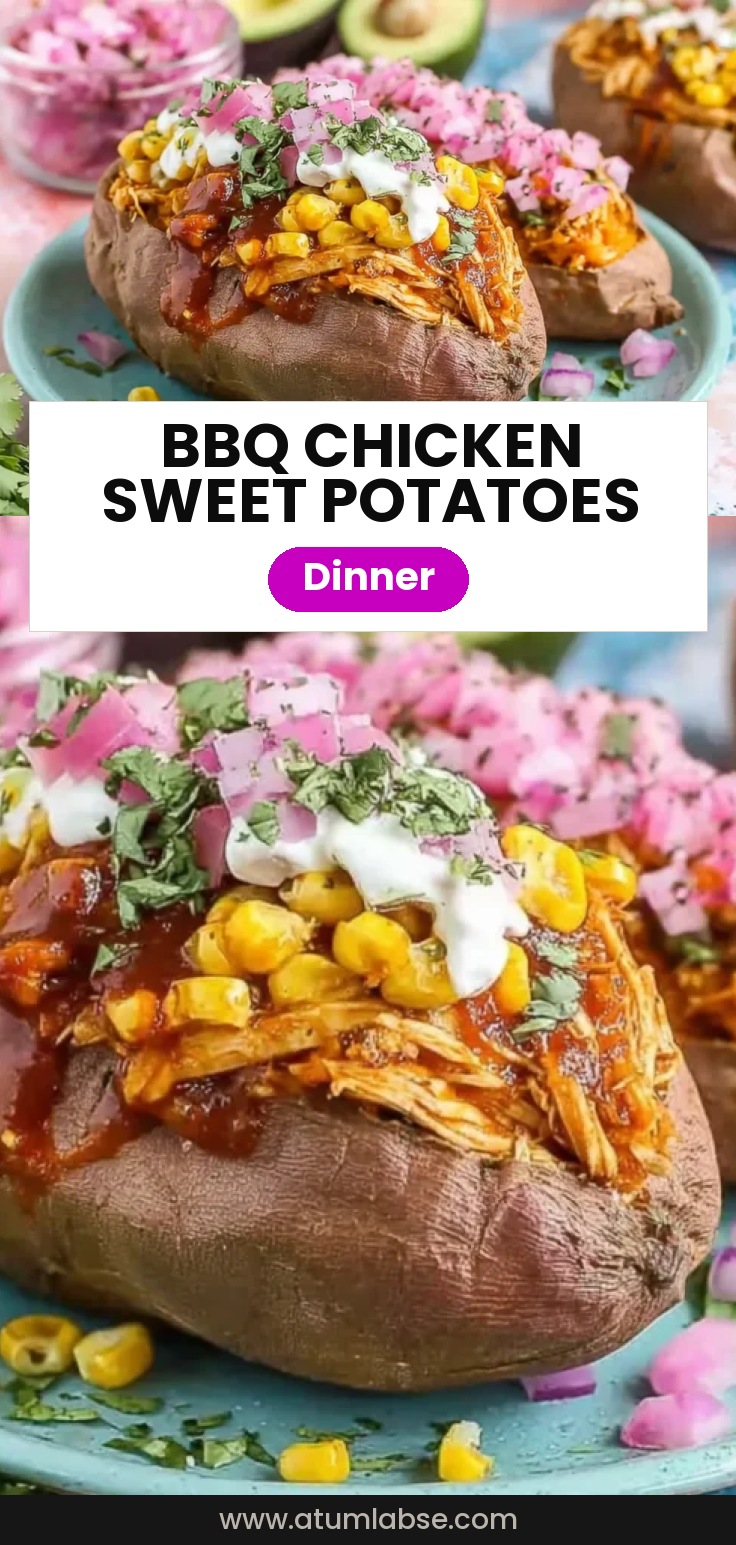 BBQ Chicken Stuffed Sweet Potatoes