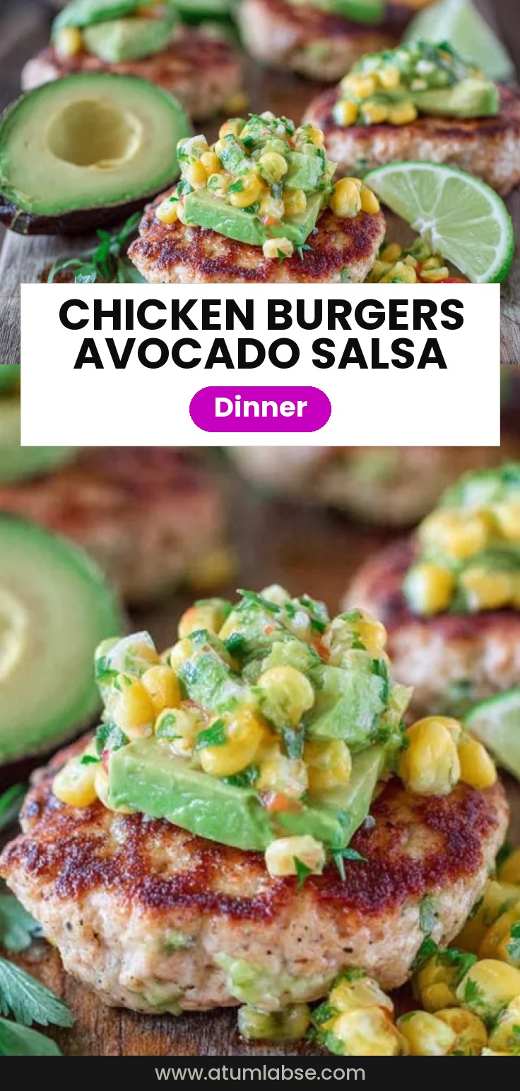Chicken Burgers with Avocado Corn Salsa