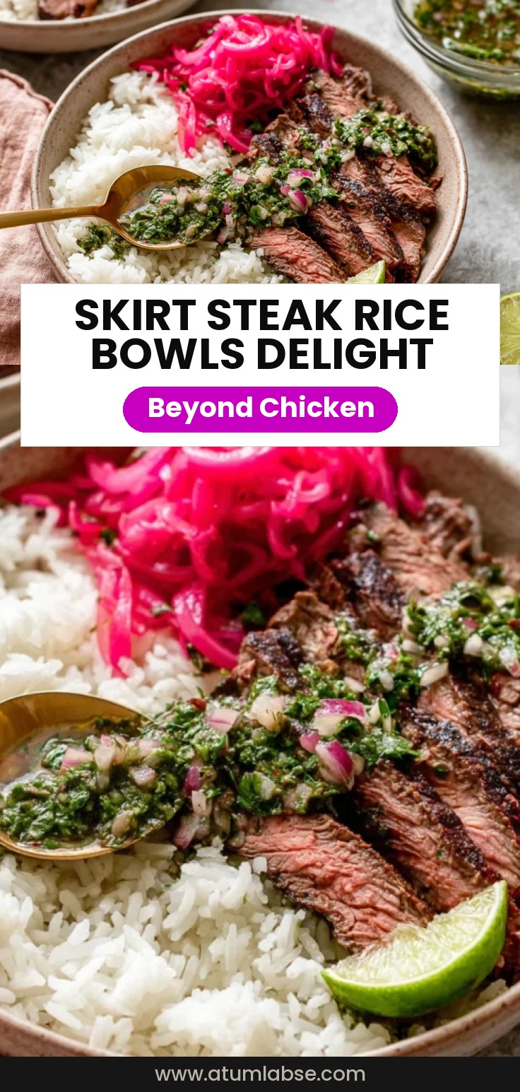 Skirt Steak Rice Bowls with Chimichurri Sauce